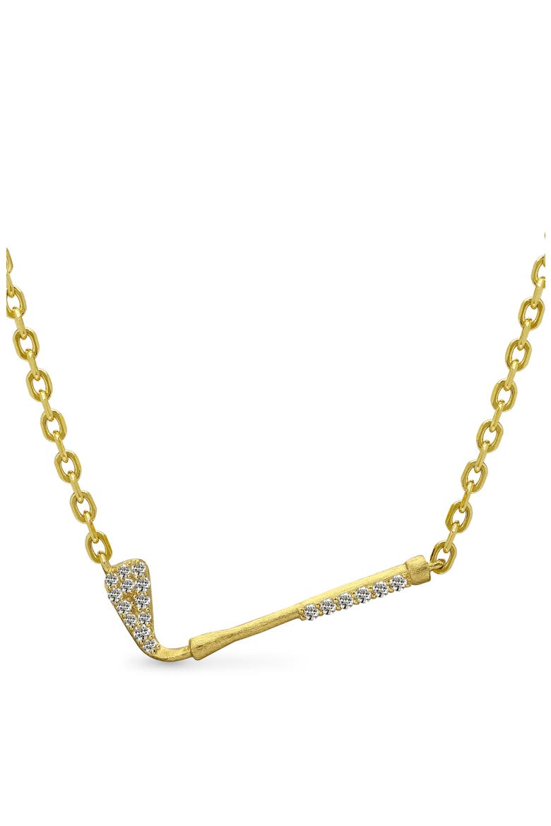 The Golf Club Necklace, White Diamond Pavé, Main, color, Gold  Diamond