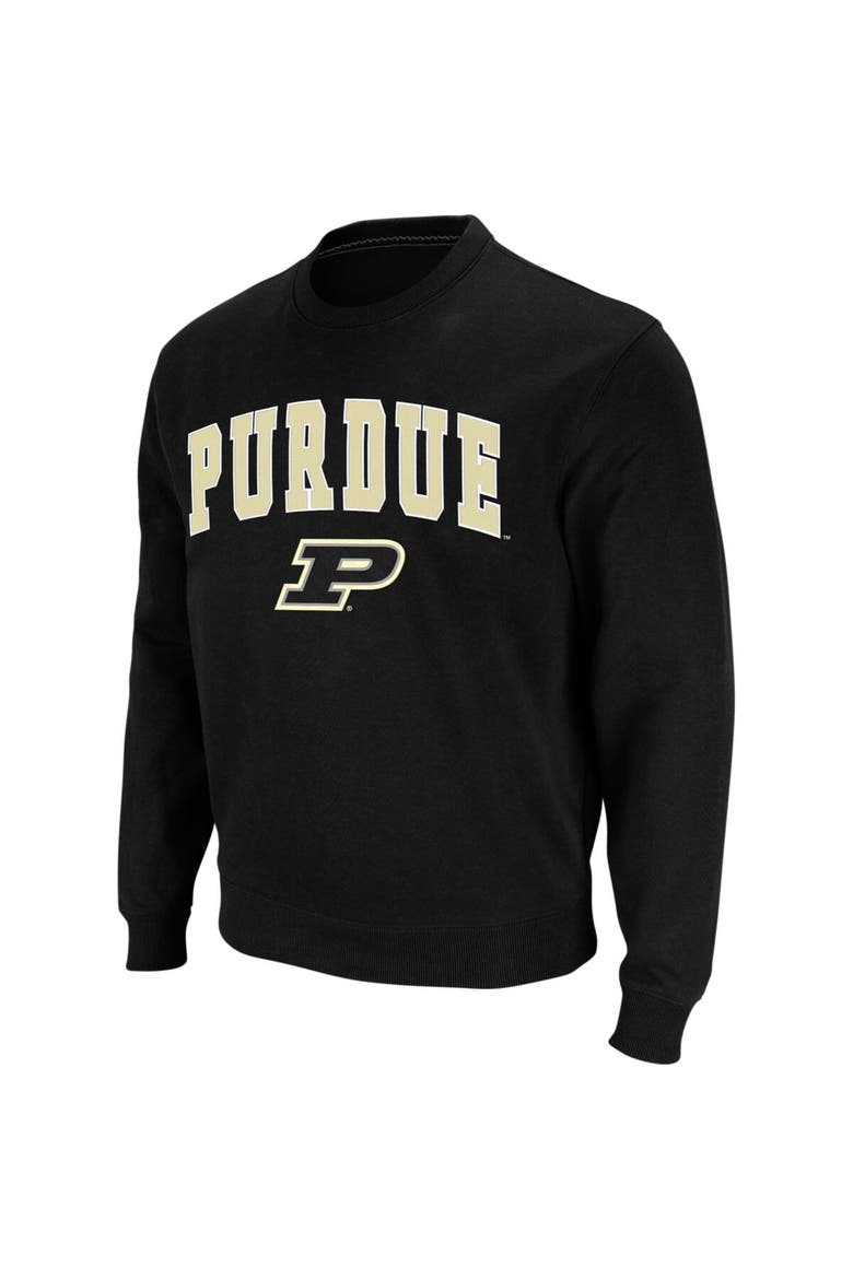 Men's Colosseum Black Purdue Boilermakers Arch & Logo Crew Neck Sweatshirt, Alternate, color, Black