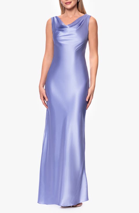 Open Back Satin Charmeuse Gown