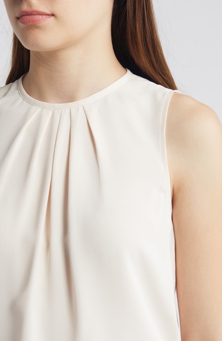Anne Klein Pleat Neck Sleeveless Top, Alternate, color, 