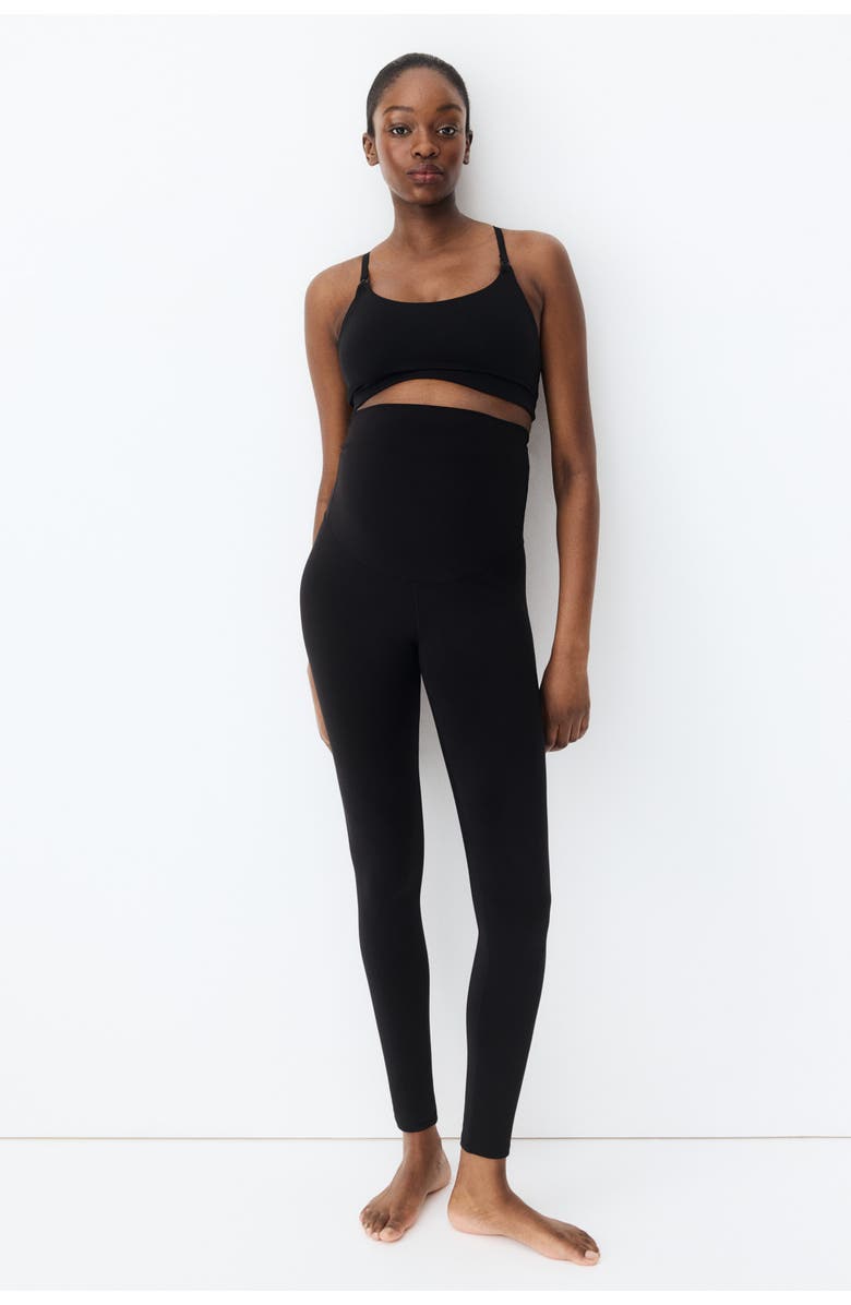 H&M Mama Before & After Sports Leggings, Alternate, color, Black