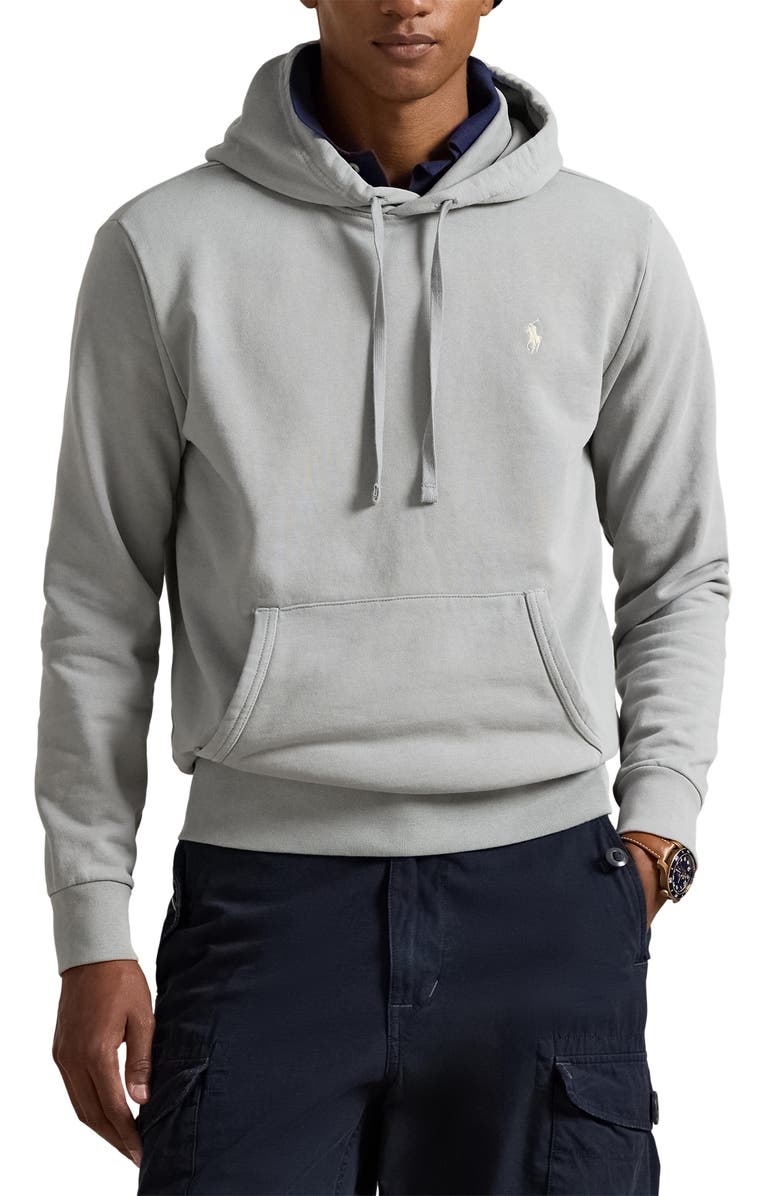 Polo Ralph Lauren Loopback Cotton Fleece Hoodie, Main, color, Soft Grey