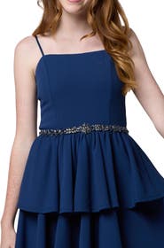 Un Deux Trois Ribbon Rhinestone Belt