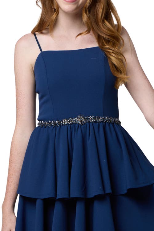 Un Deux Trois Ribbon Rhinestone Belt In Metallic
