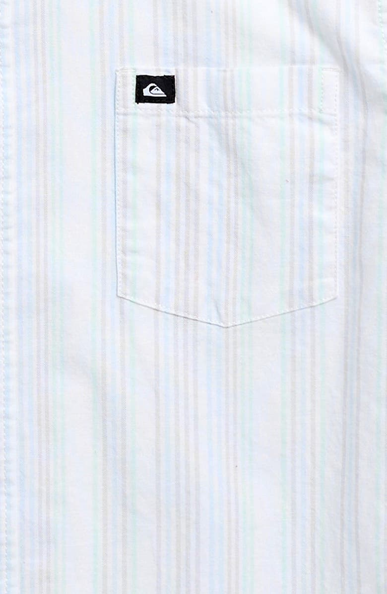 Quiksilver Kids' Island Stripe Cotton Button-Up Shirt, Alternate, color, Off White