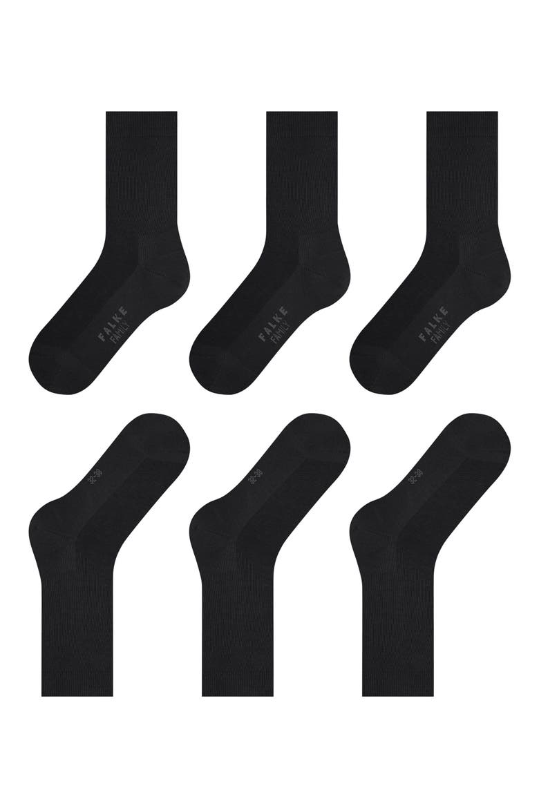 6-Pack Cotton Blend Crew Socks, Alternate, color, BLACK