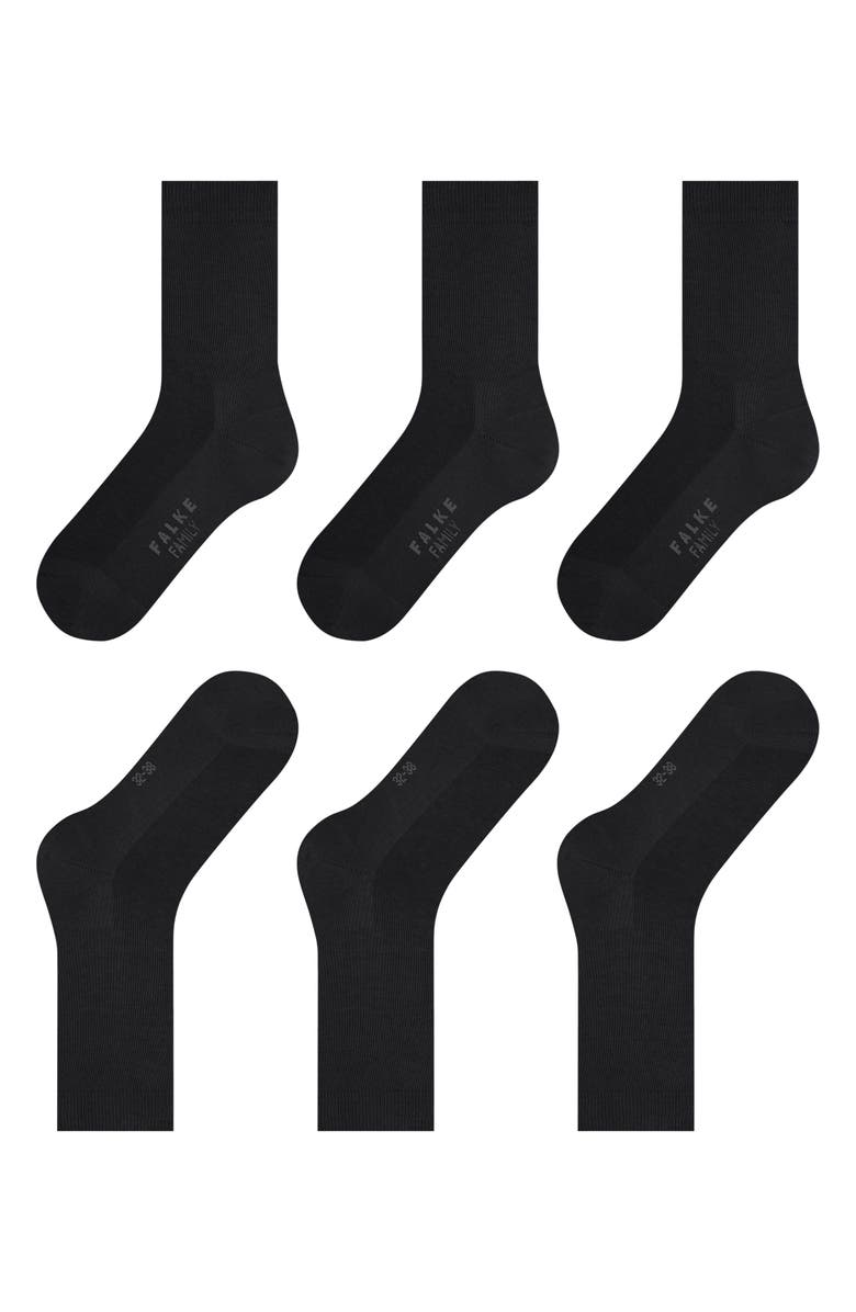 Falke 6-Pack Cotton Blend Crew Socks, Alternate, color, Black