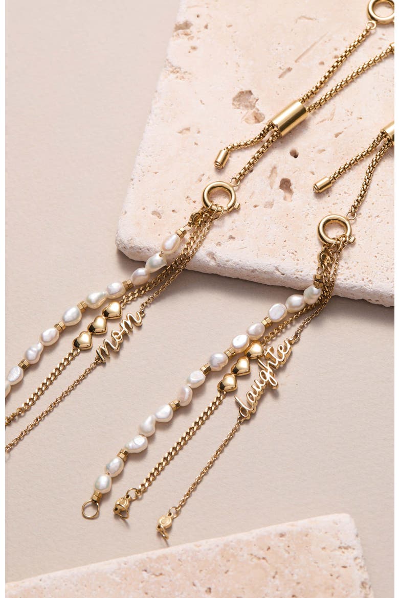 Daughter 'Home Is Where The Heart Is' Stranded Bracelet, Alternate, color, White