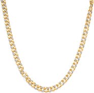 Haus of Brilliance 14K Yellow Gold Plated Silver 1.0 Cttw Diamond Cuban Link Necklace
