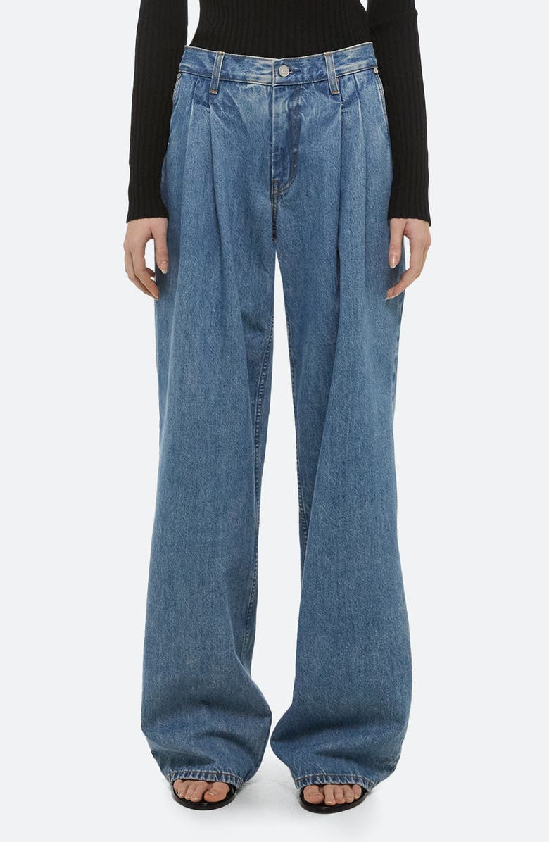 Helmut Lang High Waist Double Pleat Jeans, Main, color, Archive Blue - 2Jr