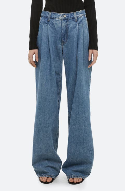 High Waist Double Pleat Jeans (Archive Blue)