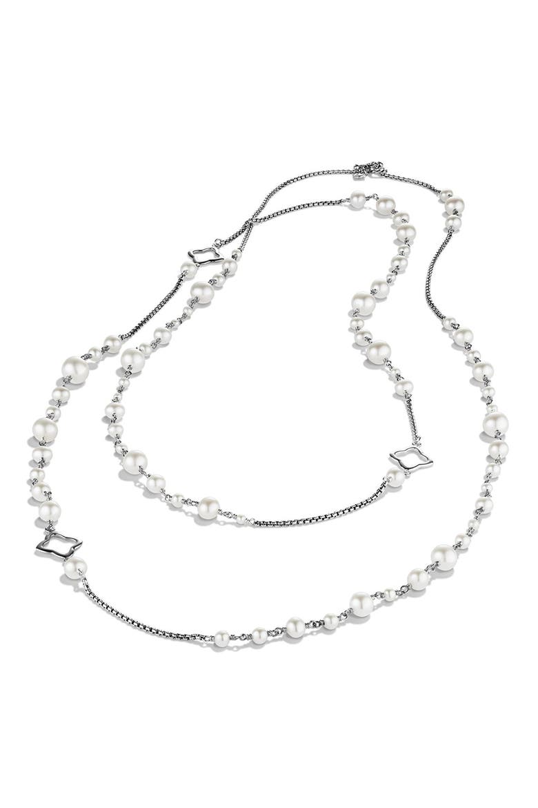 Bijoux Chain Necklace with Pearls, Alternate, color, PEARL
