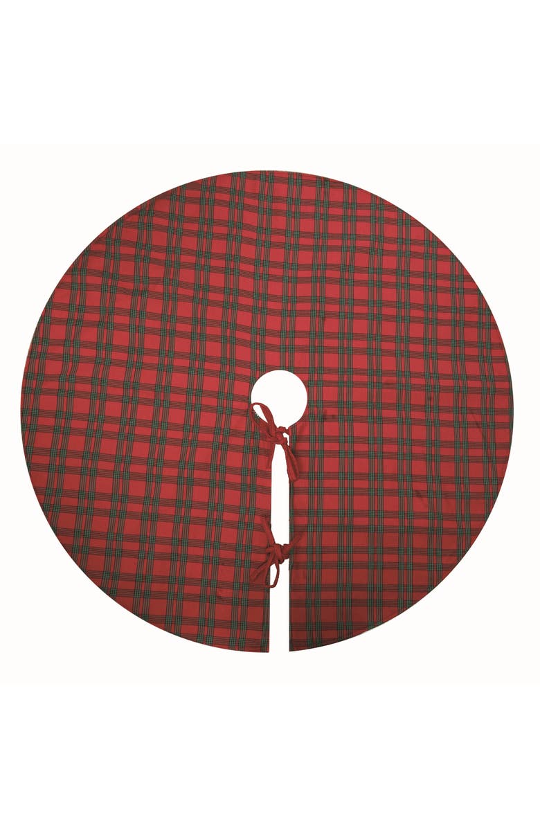 Transpac Multicolor Christmas Traditional Plaid Tree Skirt Festive Decor, Main, color, Mutlicolor