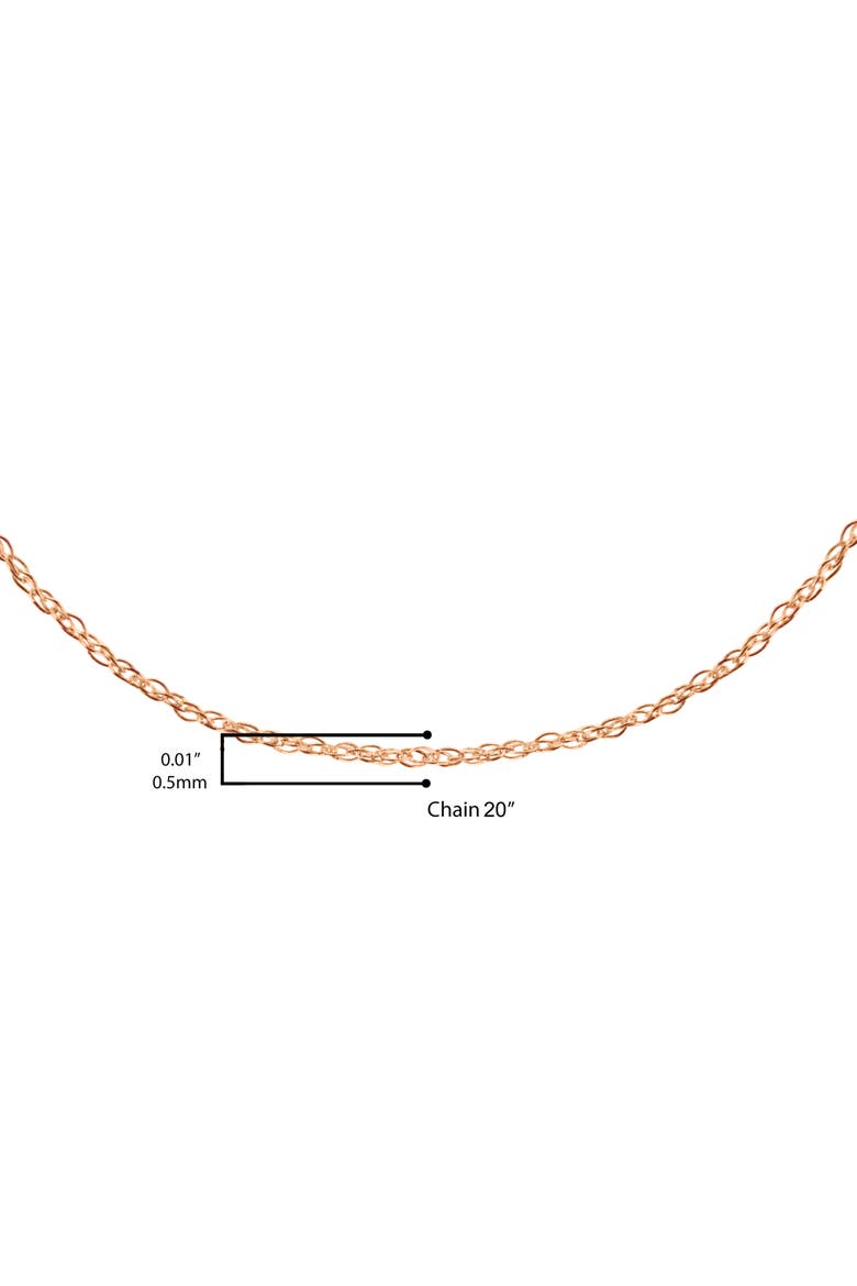 10K Gold 1/2 mm Slender & Dainty Fine Rope Chain Necklace, Alternate, color, Rose