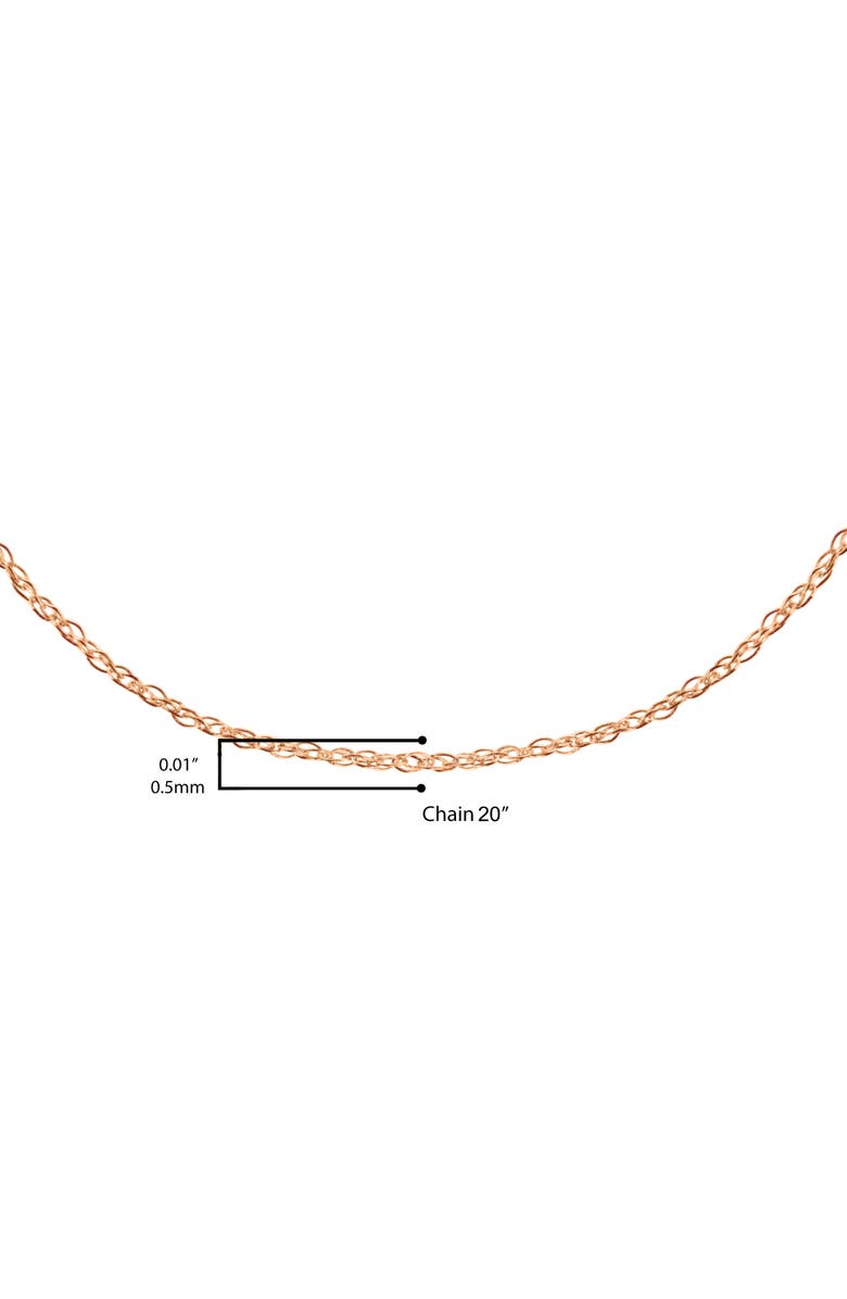 Haus of Brilliance 10K Gold 1/2 mm Slender & Dainty Fine Rope Chain Necklace, Alternate, color, Rose