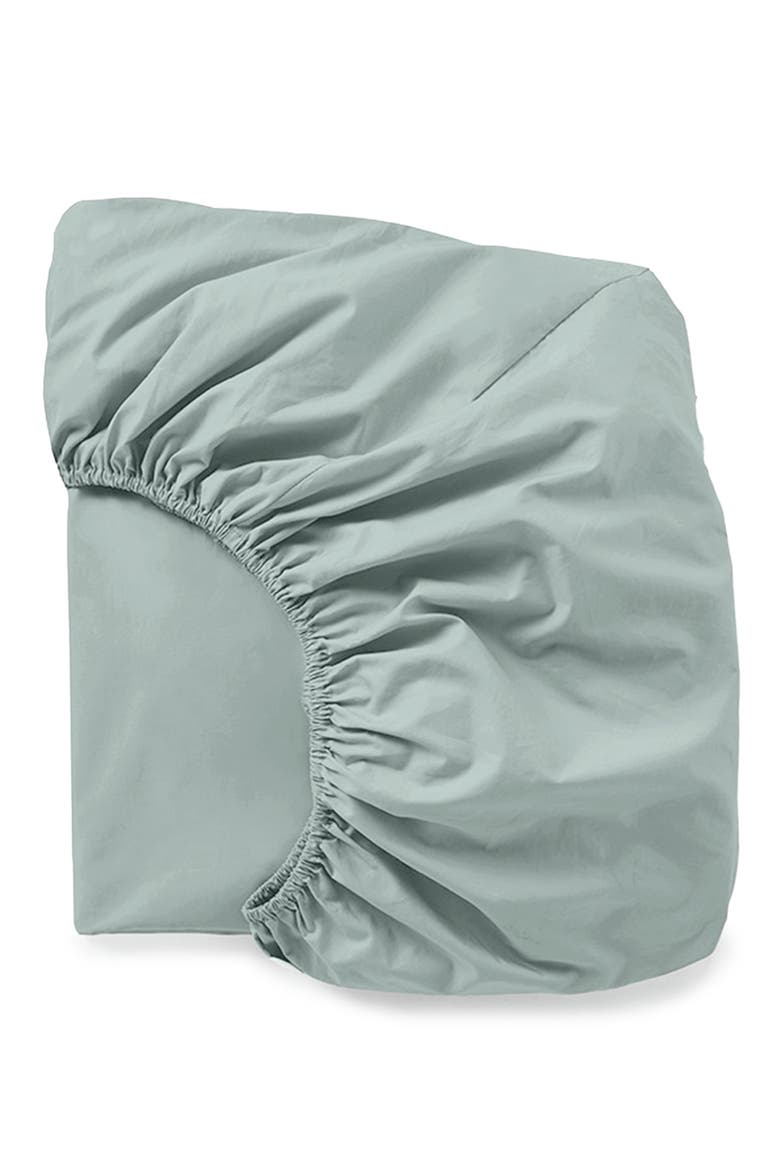 Refined Organic Cotton Percale Fitted Sheet, Main, color, DEW