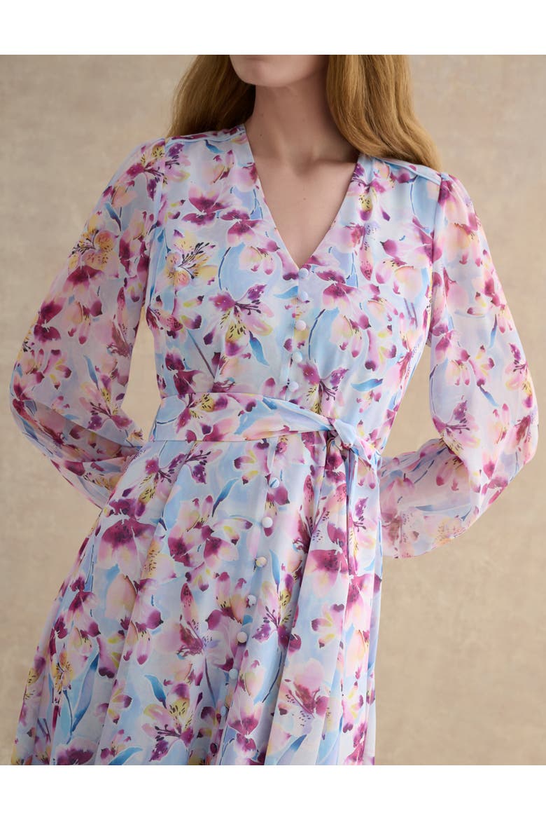 Thea V-Neck Long Sleeve Maxi Dress, Alternate, color, Pale Blue Multi