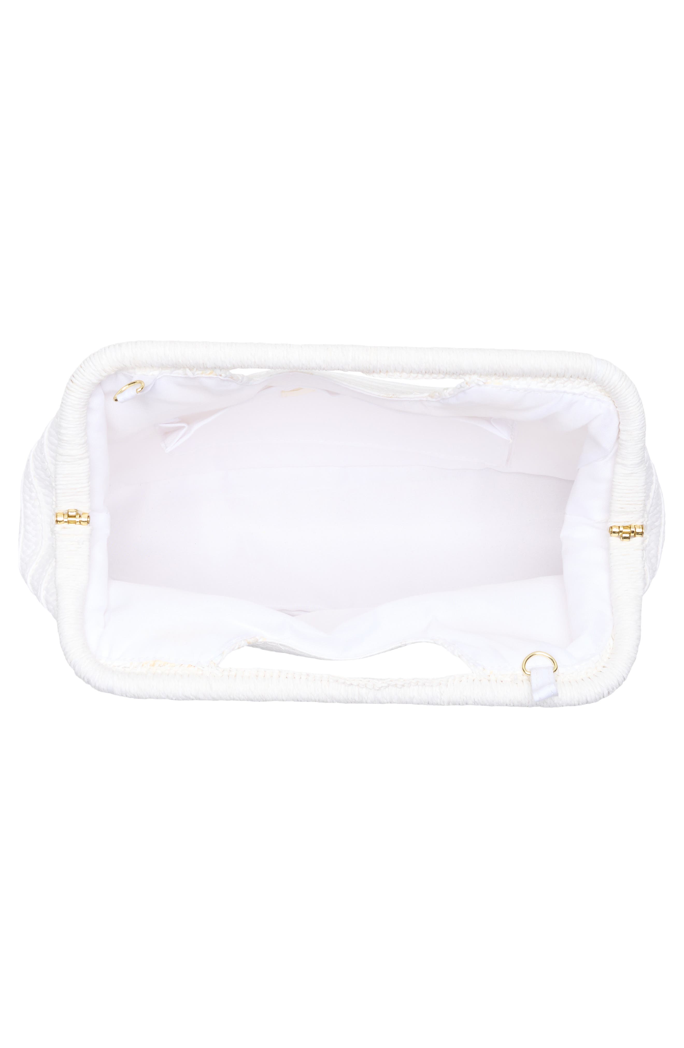 Collection XIIX Cutout Handle Straw Clutch, Alternate, color, White