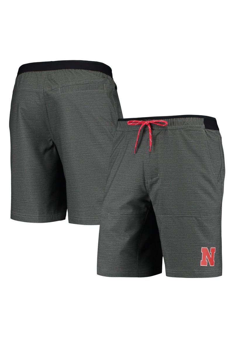 Men's Columbia Gray Nebraska Huskers Twisted Creek Omni-Shield Shorts, Main, color, Gray