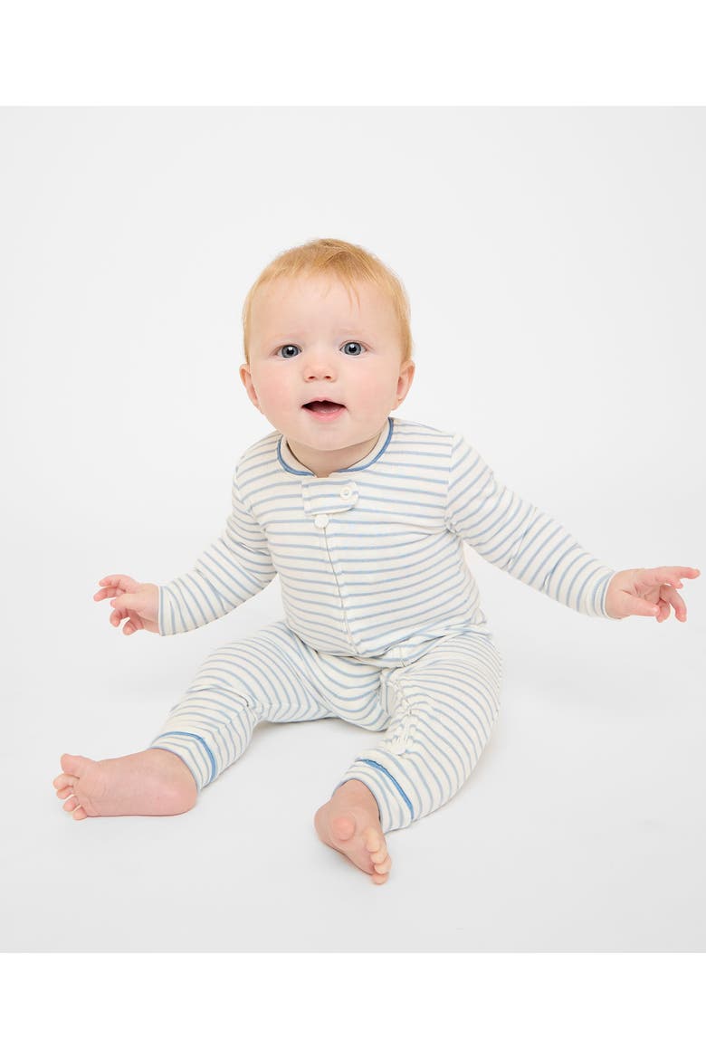 Ziggy Zip Romper, Alternate, color, blue stripe