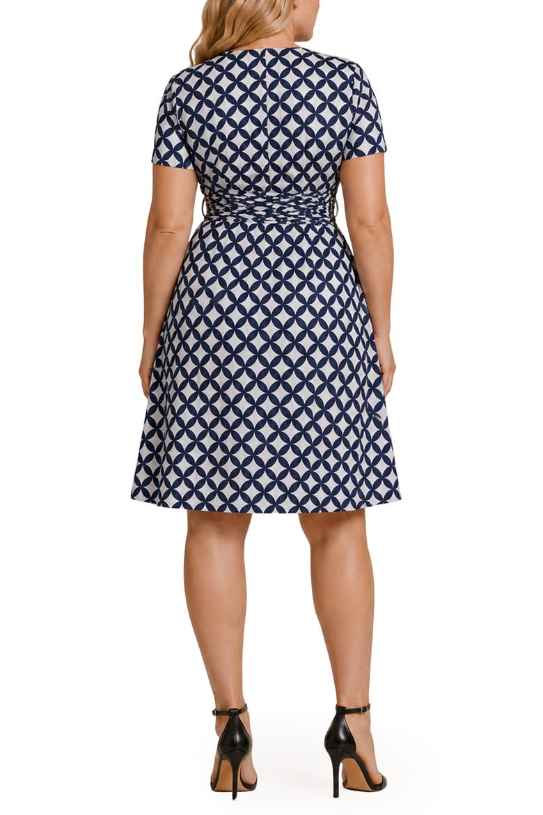 Mallory Short Sleeve Wrap Dress, Alternate, color, RETRO GEO