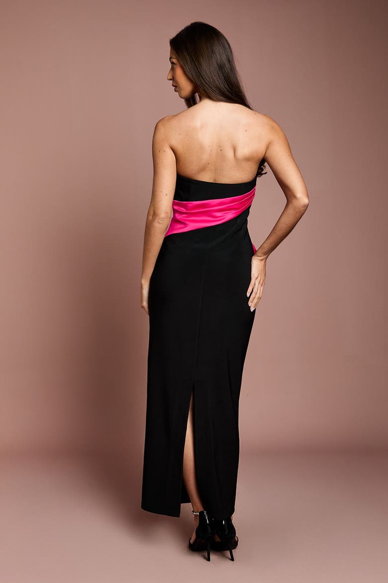 Bandeau Sash Detail Maxi Dress, Alternate, color, Black