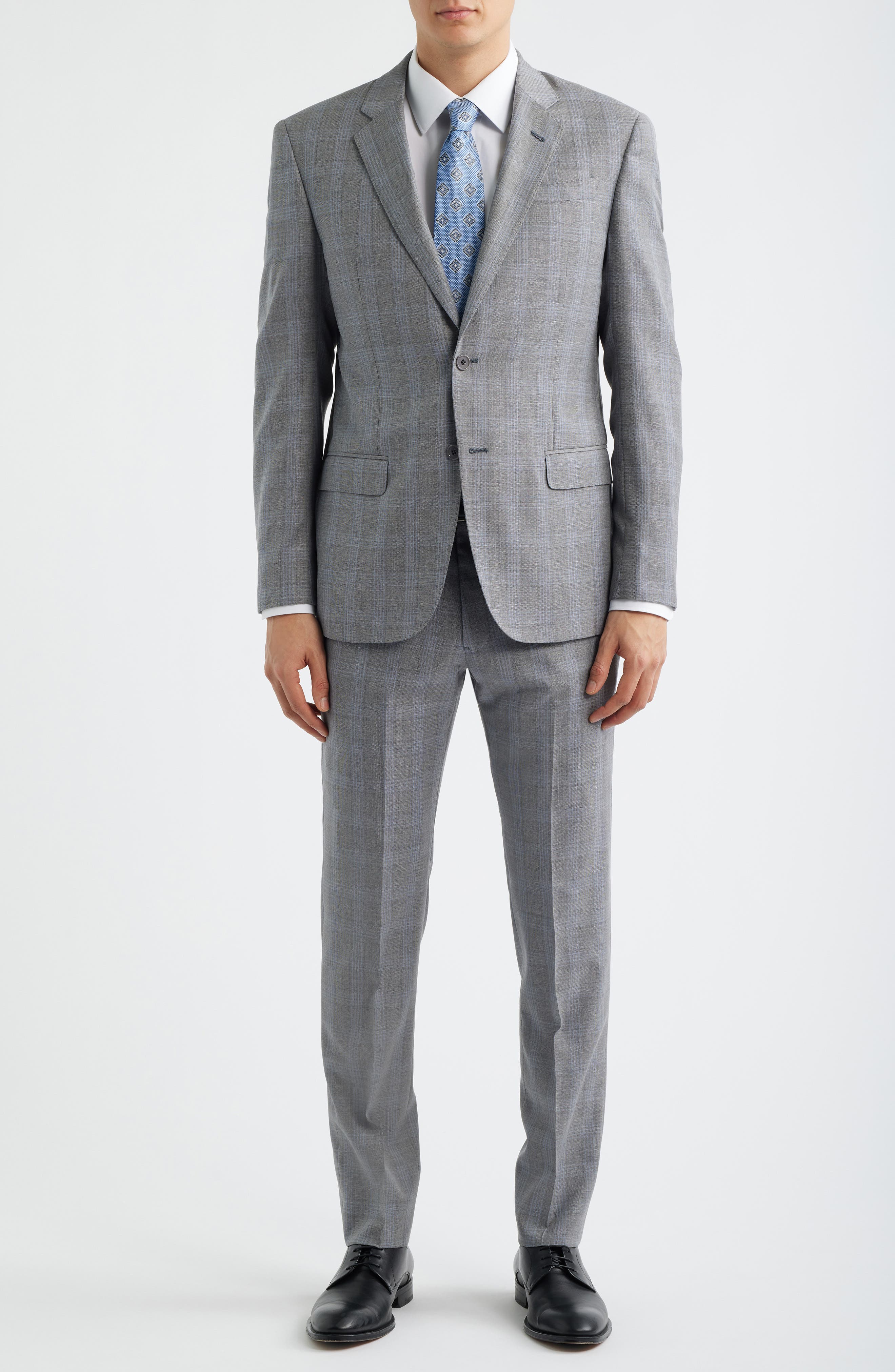 スーツ EMPORIO ARMANI khaki WOOL RAYON Suits 50 Emporio Armani Tan Mélange Wool & Silk Blend Peak Lapel Suit