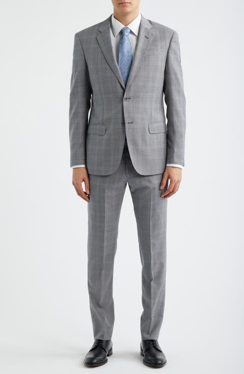 Light Grey Plaid Virgin Wool Suit