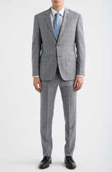 Light Grey Plaid Virgin Wool Suit