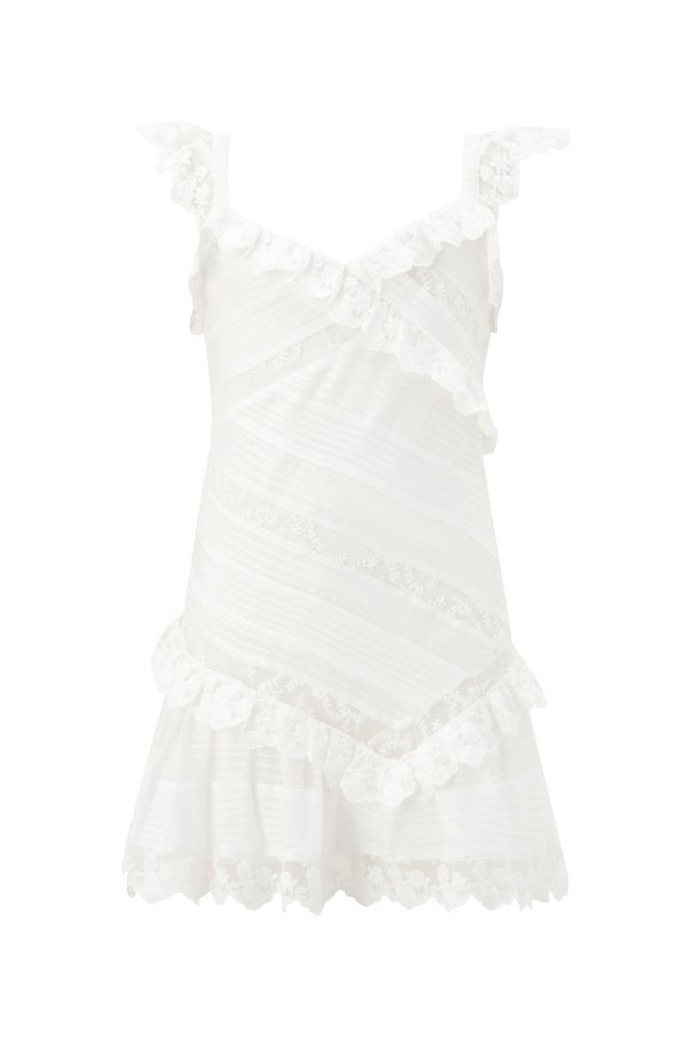 Selina Frill Mini Dress, Main, color, Ivory