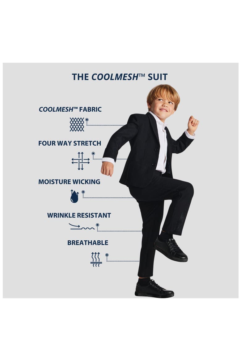 Kids' Stretch Two-Piece Suit, Alternate, color, BLACK MESH