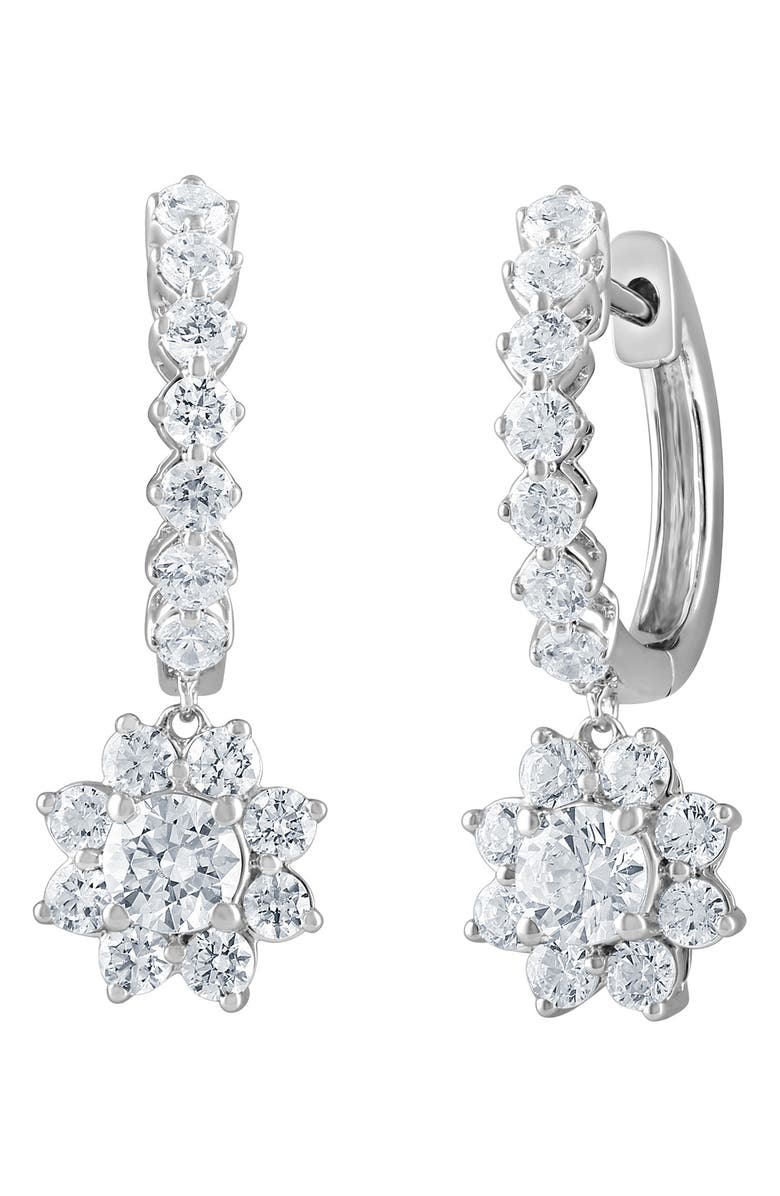 Badgley Mischka Collection Badgley Mischka 14K White Gold Lab Grown Diamond Drop Earrings - 1.35 ctw, Main, color,