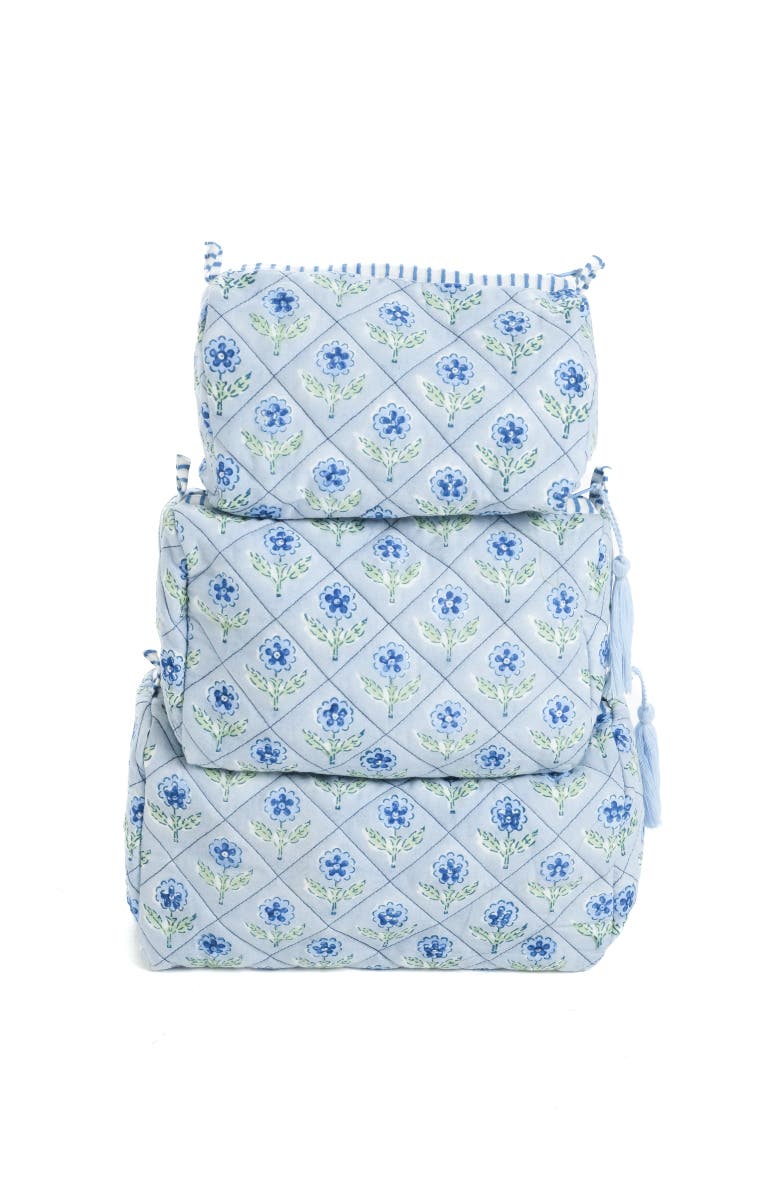 Inner Child Mona Blockprint Makeup Bag - Set of 3, Main, color, Natural