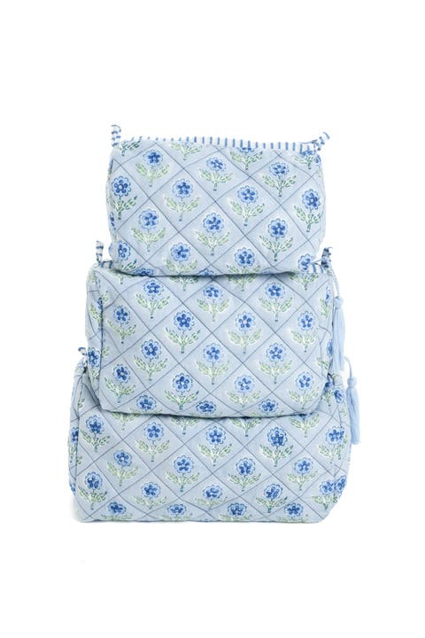 Mona Blockprint Makeup Bag - Set of 3