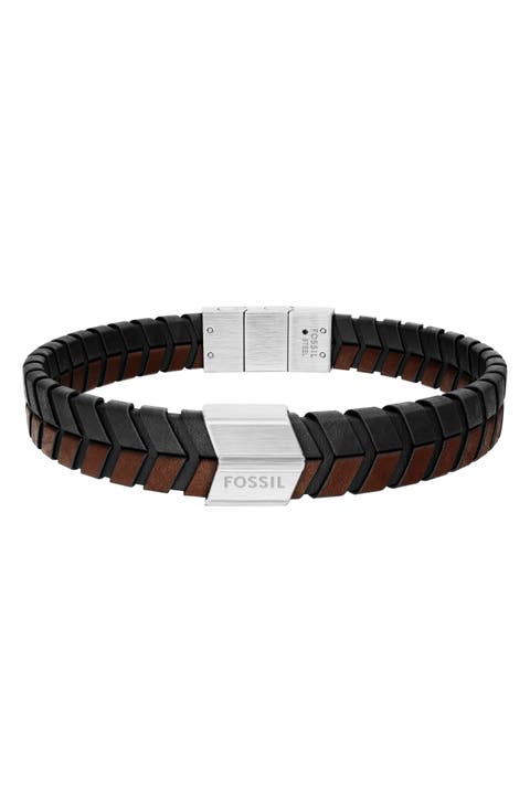 Men's Woven Leather Bracelet