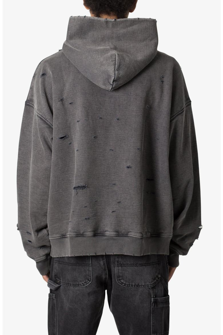 Breeze Destroyed Cotton Hoodie, Alternate, color, WASHED BLACK