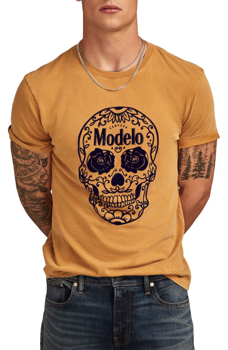 Lucky Brand x Modelo Skull Graphic T-Shirt, Main, color, 