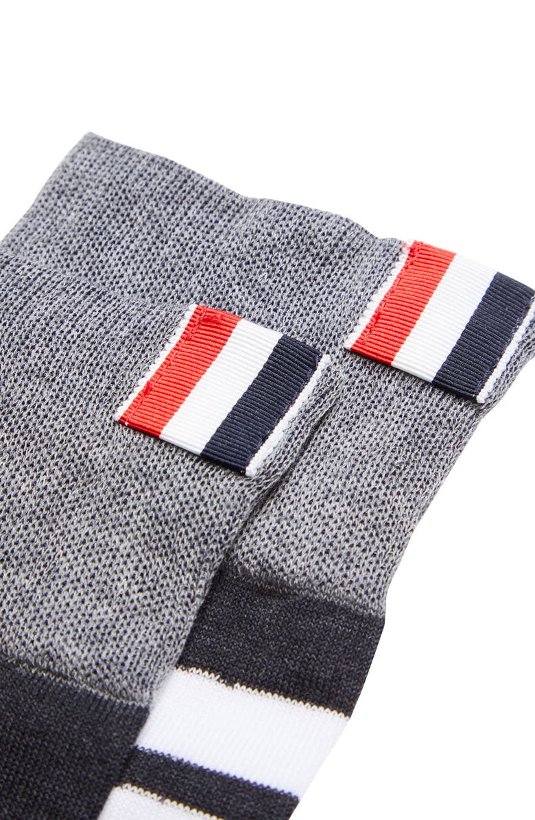 Thom Browne 4-Bar Cotton Crew Socks, Alternate, color, 