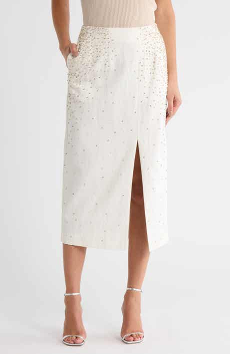 TWP Ladylike Crystal Embellished Pencil Skirt