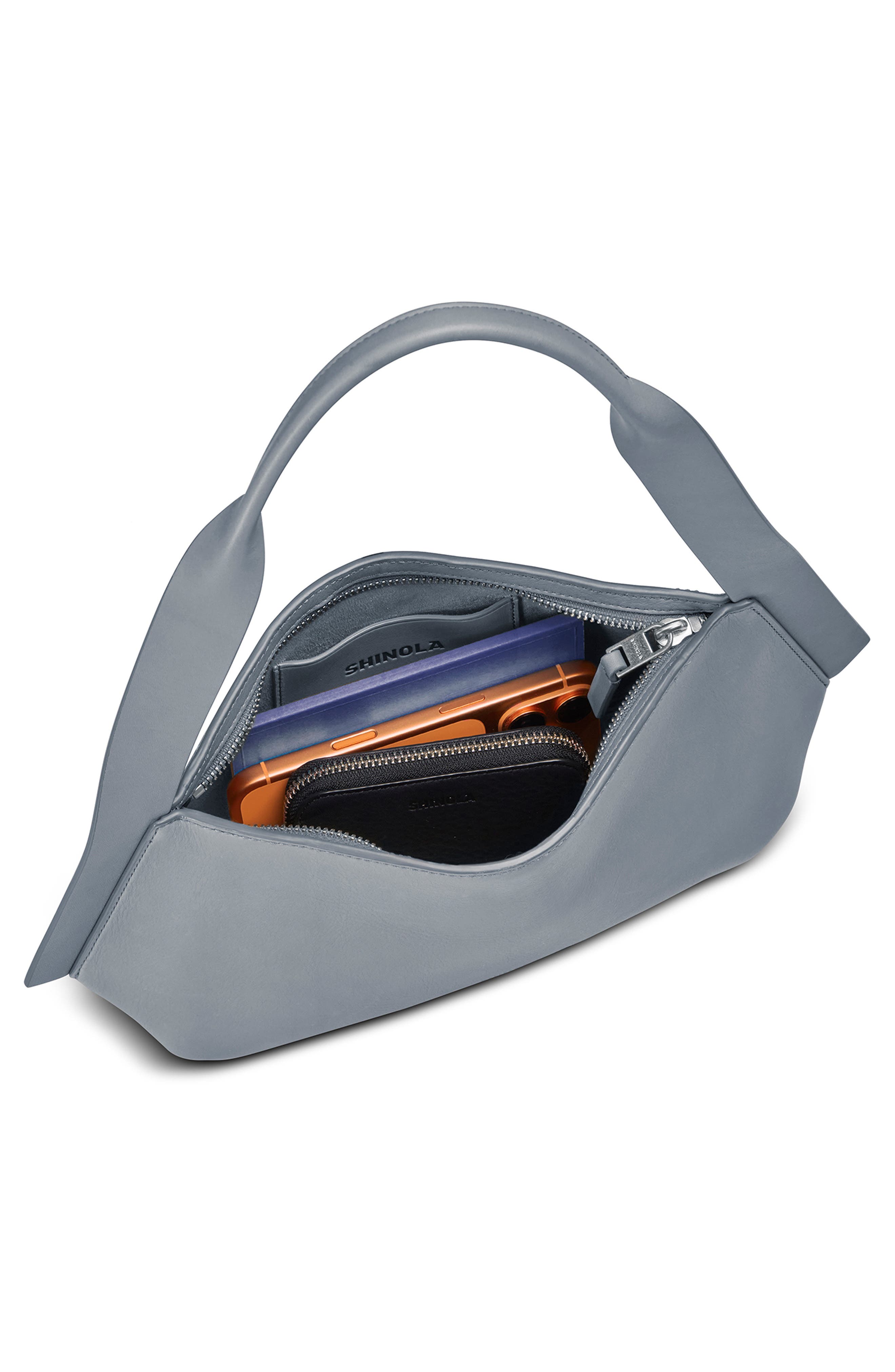 Shinola Small Derby Leather Shoulder Bag, Alternate, color, Mist