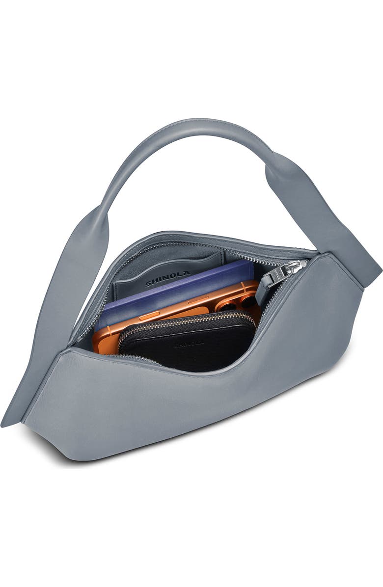 Shinola Small Derby Leather Shoulder Bag, Alternate, color, Mist