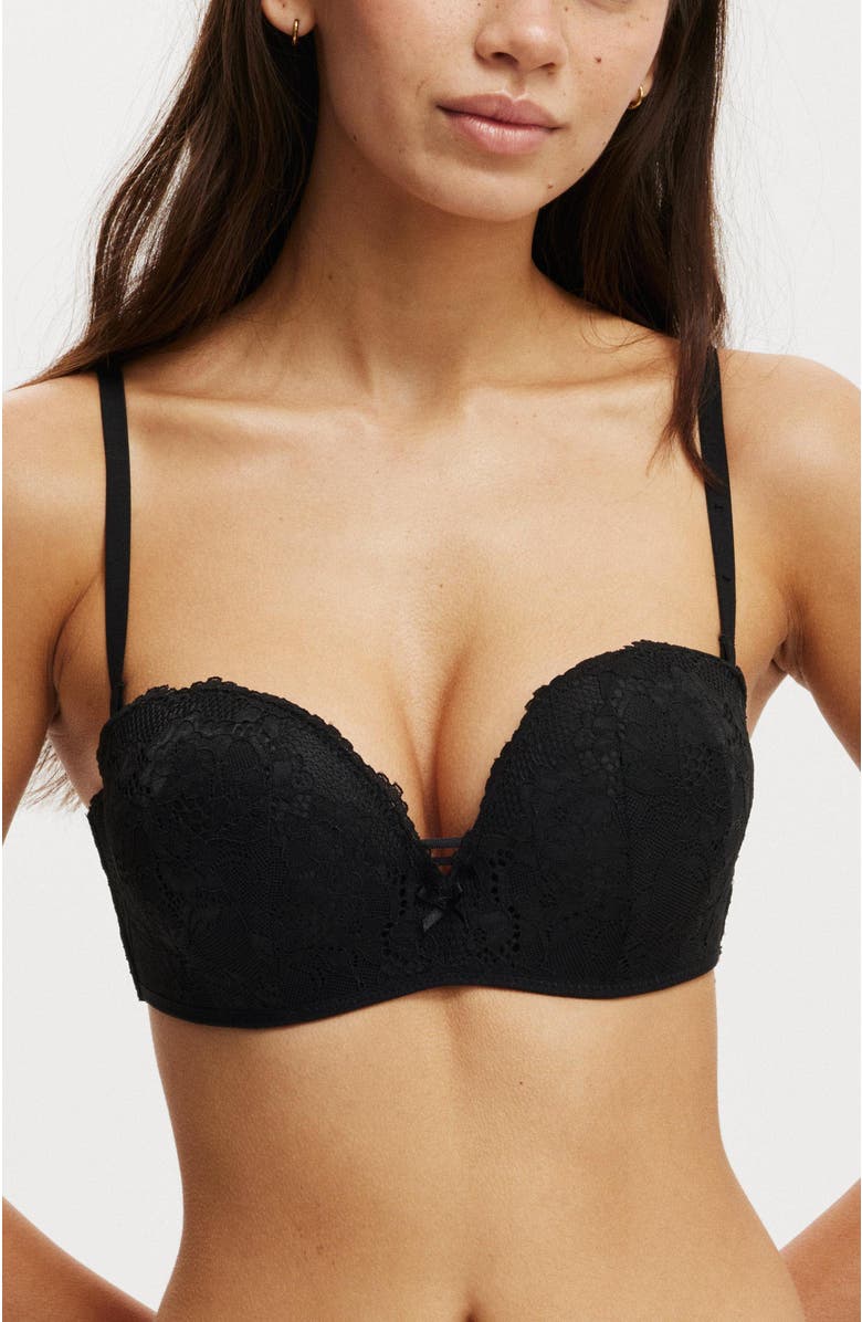 COTTON ON BODY Women's Everyday Lace Strapless Push Up 2 Bra, Alternate, color, 