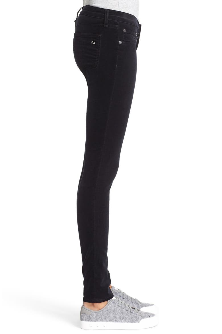Velvet Skinny Pants, Alternate, color, BLACK