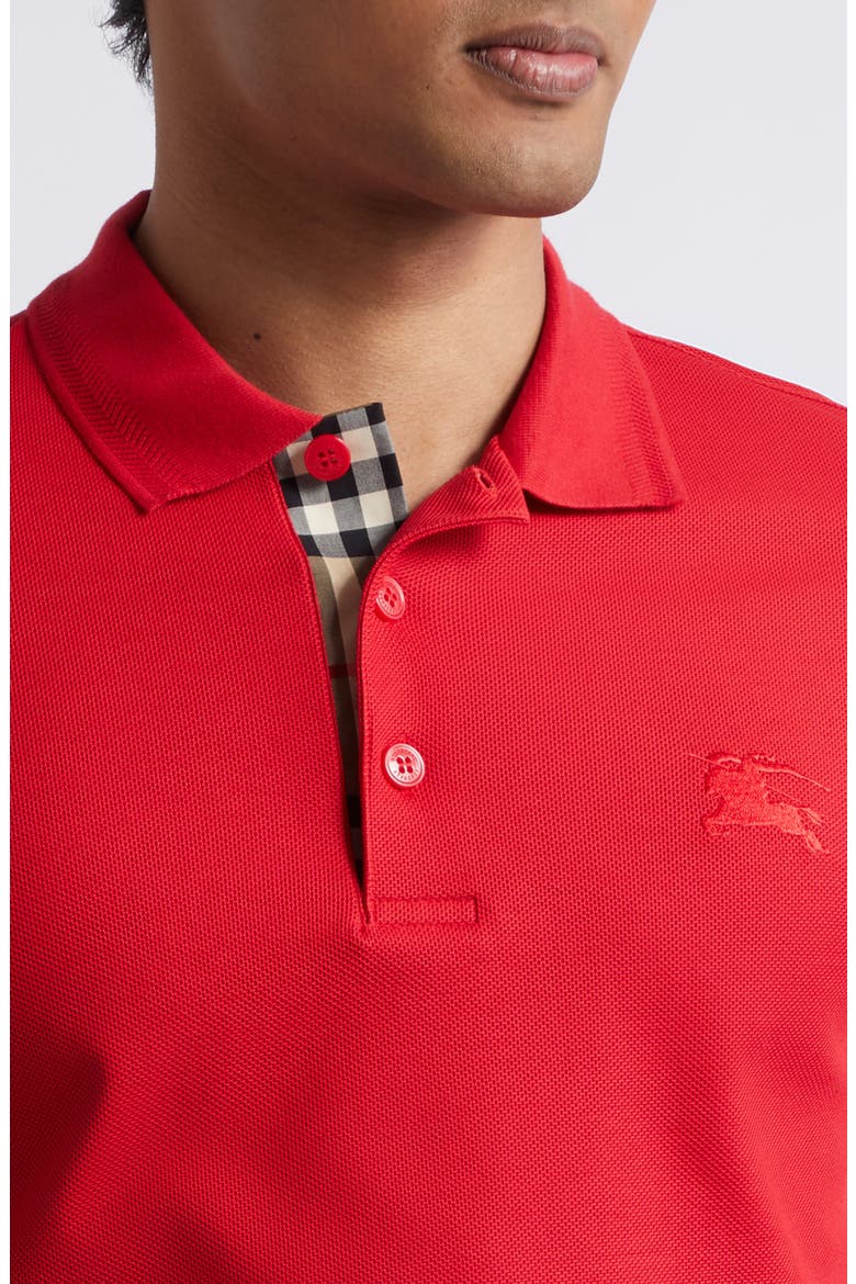 Eddie Equestrian Knight Design Cotton Piqué Polo, Alternate, color, CURRANT RED