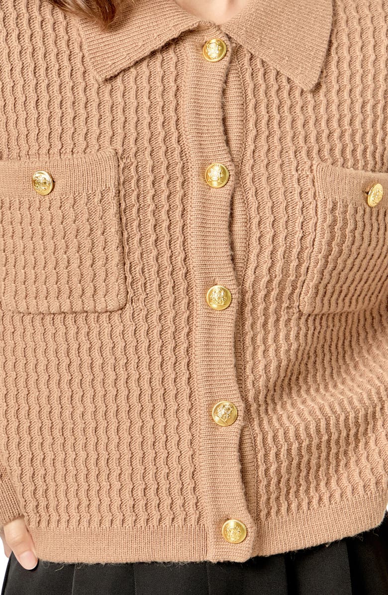 English Factory Lady Cardigan, Alternate, color, Taupe