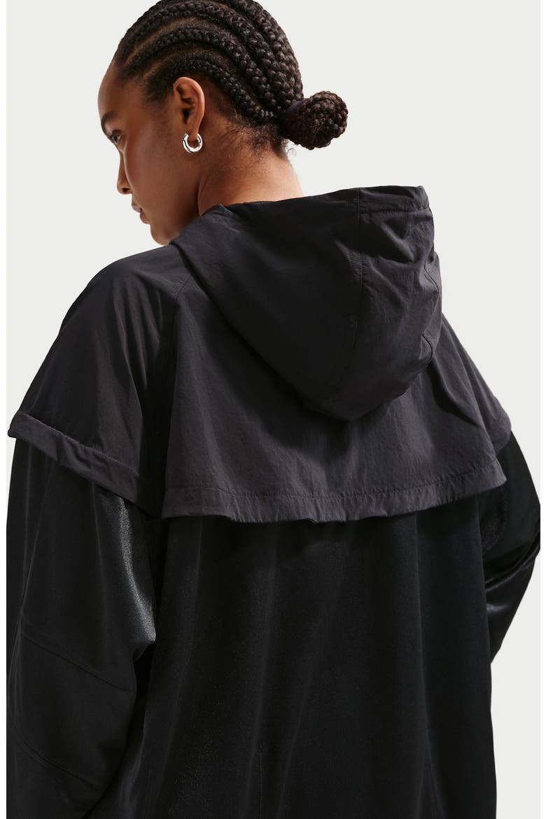 Oversize Windrunner Jacket, Alternate, color, BLACK/ BLACK/ BLACK