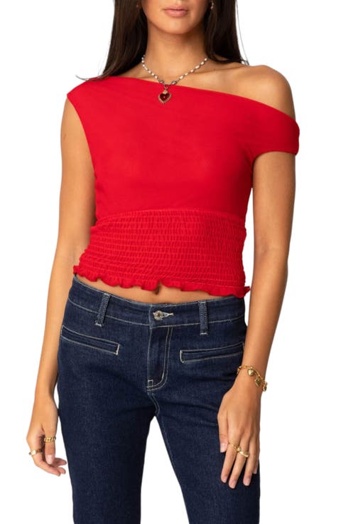 Jenny Scrunched One-Shoulder Top