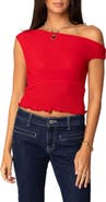 EDIKTED Jenny Scrunched One-Shoulder Top