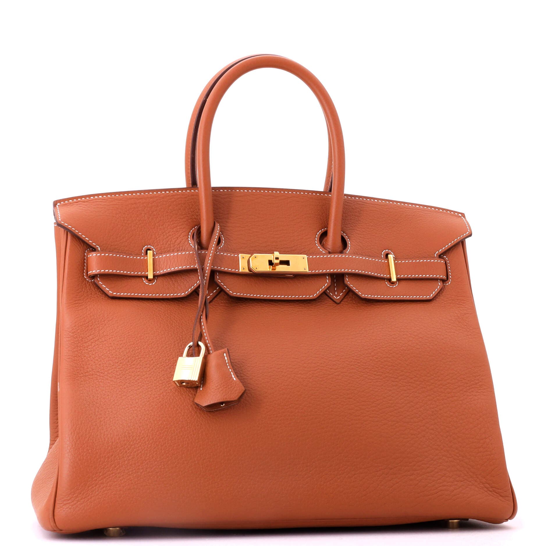 Birkin Handbag Brown Clemence with Gold Hardware 35, Alternate, color, Etrusque