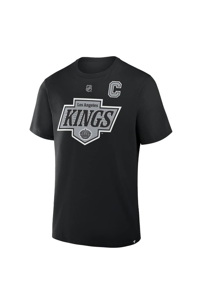 Men's Fanatics Anze Kopitar Black Los Angeles Kings Authentic Stack Name & Number T-Shirt, Alternate, color, Black